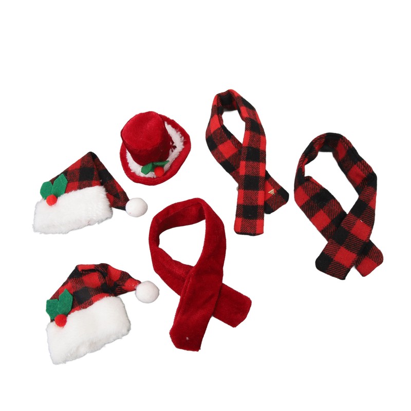 Christmas Wine Bottle Knit Hat Scarf Set Small Nylon Cotton