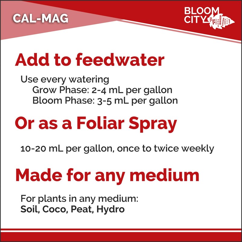 Bloom City Professional Grade Ultra Pure Cal-Mag Growing Fertilizer,Gallon (128