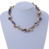 Avalaya Summer Cluster Ceramic Bead/Sea Shell Nugget Necklace - 41cm