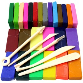 H&S 650g 26 Colours Oven Bake Polymer Clay Block Modelling Moulding Sculpey Tool set