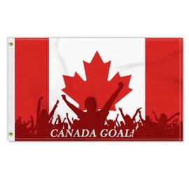 3×5 FT Canada Sport Celebration Flag,Large 100D Canadian Maple Hockey Soccer Football Basketball Baseball Team Goal Outdoor Banner,Novel Decor,Doube Side Printing For Patio Garden With Brass Gromment