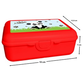 CreaDesign, Children's Lunch Box, Lunch Box, Red with Compartments, Ideal for Nursery, Nursery and School, Panda Bear, 13.9 x 19 x 7 cm, Volume 1 Litre