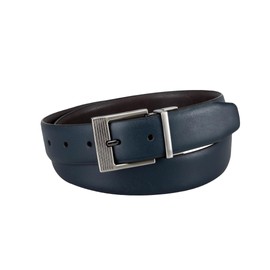Kenneth Cole REACTION Men's Two-in-One Reversible Belt, Navy/Black, Medium (34-36)