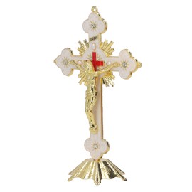 Metal Enamel Crosses Enamel Coating Anti Rust Gold White Crosses Wall Decor for Dining Table Fireplace Table Top Gifts