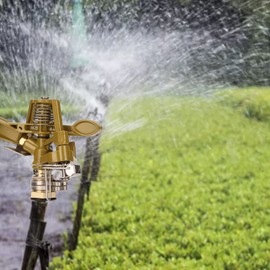 Zinc Alloy Sprinkler Head, G1/2 Male Thread, Watering Sprinkler Head, 360 Degree Automatic Rotation, 15M Reach, Garden Watering Tool for Lawn, Patio,
