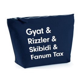Hippowarehouse Gyat & Rizzler & Skibidi & Fanum Tax Printed Make up Cosmetic wash Bag 18x19x9cm