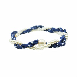 ELIRAR Women’s Magnetic Silk Necklace Scarf with Charm Floral Print Neck Polka Dots Retro Buckle(Blue)