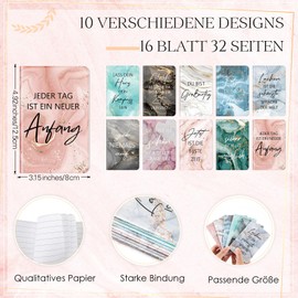 Tenare 30 Stück Mini Notizblöcke mit Spruch Kleine Inspirierende Notizbücher Liniert Tasche Tagebuch Notizblöcke Mitgebsel Geschenke für Schule Büro Heim,10 Stile(Modecover)