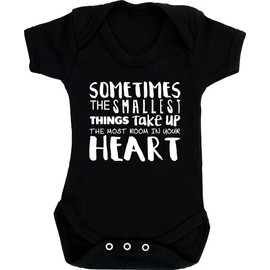 Hippowarehouse Sometimes the smallest things take up the most room up in your heart baby vest bodysuit (short sleeve) boys girls