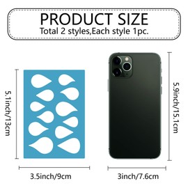 GORGECRAFT 13x9cm 2Pcs Earring Teardrops Jewelry Stencils Cutouts Stencil Arylic Triangles Geometric Reusable Drawing Template for Women Earrings Bracelets Making Cabochons DIY Ruler Art Tool