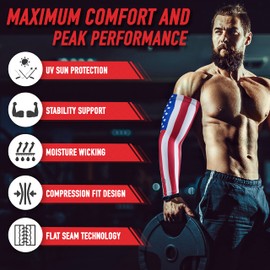 Stromguard Compression Sports Arm Sleeve Digital Camo Baseball Football Basketball - (One Arm Sleeve), #3 - Royal Blue-black-white, Youth Large