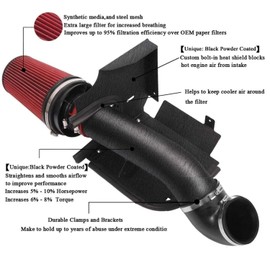4" Cold Air Intake System with Heat Shield for 1999-2006 Chevy/GMC V8 4.8L 5.3L 6.0L Silverado 1500/2500/3500 - High Flow Air Filter Kit