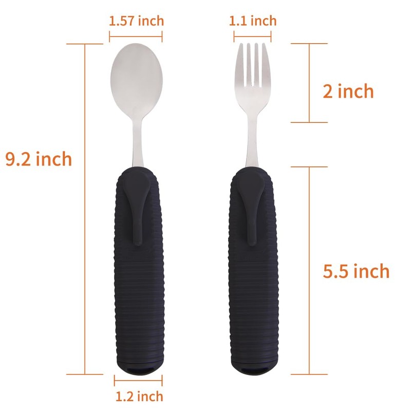 Forzaddik Adaptive Utensils Spoons Forks Set,Open Handle Design Provides Several