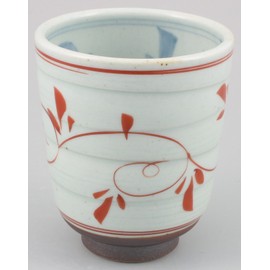 Hasamiyaki 052622 Issei Pottery Lightweight Tea Cup, Small, Old Dyed Inside/Outer Arabesque