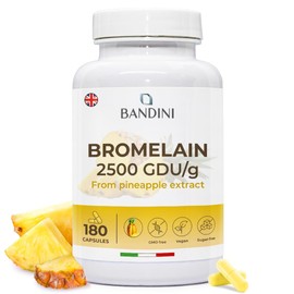 BANDINI Bandini? Bromelain 180 Capsules 1000mg | 2500GDU High Strength Digestive Enzyme Supplement | 180 Vegan Capsules