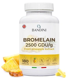 BANDINI Bandini? Bromelain 180 Capsules 1000mg | 2500GDU High Strength Digestive Enzyme Supplement | 180 Vegan Capsules