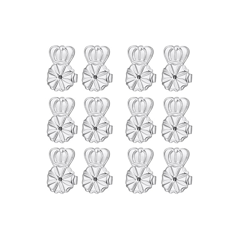 6 Pairs Earring Backs Lifters,925 Sterling Silver Earring Backs for
