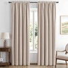 MIULEE 100% Blackout Linen Curtains for Bedroom, Beige Solid Luxury
