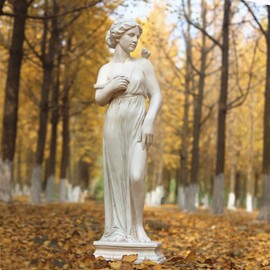 GENUINQ Outdoor Garden Statue Nymph Sculpture Goddess of Greek Mythology Roman Style Outdoor Patio Yard Lawn Porch Decor 32 Inch Ivory