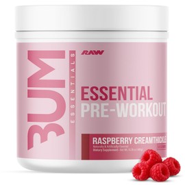 Raw cbum essential pre workout pre entrenamiento 30 servicios sabor Raspberry Creamthickle