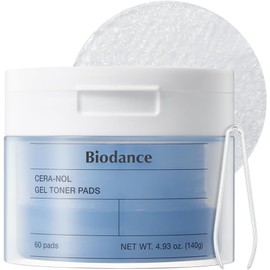 BIODANCE CERA-NOL Gel Toner Pads - Discos tónicos en gel con ceramidas, ácido hialurónico y pantenol - hidratación y confort para piel sensible, seca o mixta - 60 pads (140 g)