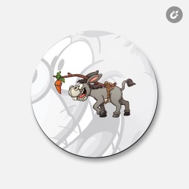 Unbranded Funny Donkey Carrot Animal | 4'' X 4'' Round Decorative Magnet