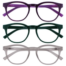 OPULIZE B5 Blue Light Filter Cool Round Frame Spring Hinges Improve Sleep Computer Gaming Anti-Glare Men Women B5, Purple / green / ice