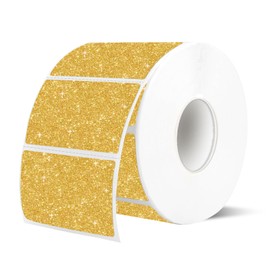 YEGAWEN 2.25"x1.25" Direct Thermal Labels, Holographic Thermal Printer Labels for Barcode, Self-Adhesive Address Shipping Thermal Label Stickers-1 Roll, 300 Labels, Holographic Gold