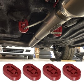 CHRYMUM 4PCS Car Rubber Exhaust Hanger, Rubber Muffler Hangers, Rubber Insulator Bushing Mount, Rubber Exhaust Mounts with 2 Holes 0.47 Inch, High Density Bracket Hanger Universal for Car/Truck/SUV