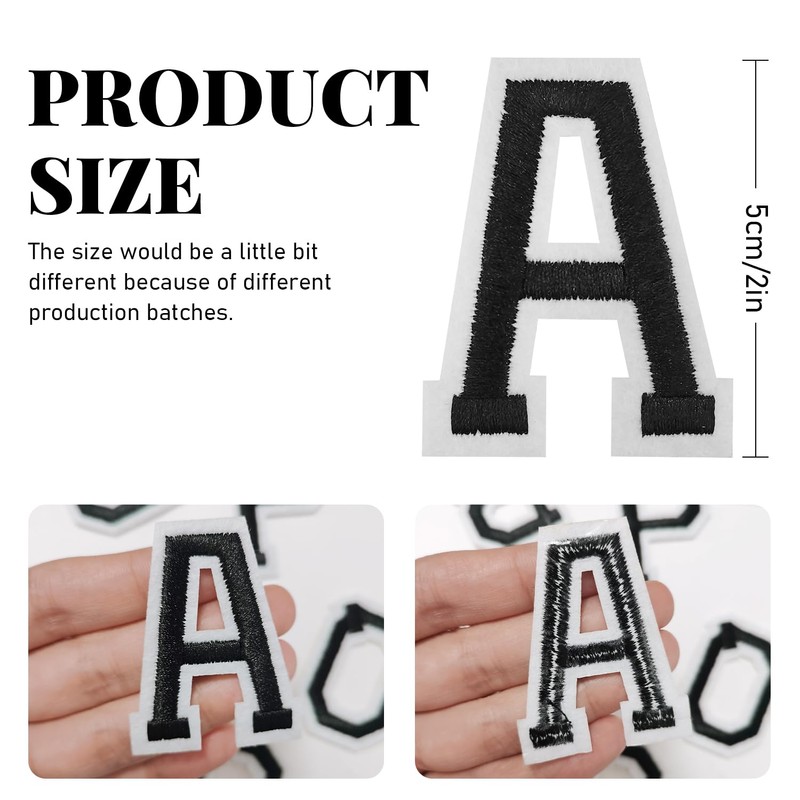 CLINTT 52Pcs Iron On Letters Patches, A - Z Letters,