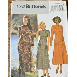 Butterick 3962 Misses A-Line Dress Above Ankle Length Sewing Pattern 8-10-12 OOP