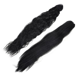 Healeved Pcs Long Curly Ponytail Wigs Wavy Wig Hairpiece for Women Natural Soft Synthetic Hair Extensions for Prom Wedding Evening