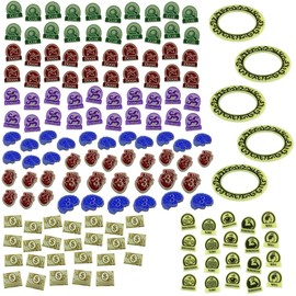 LITKO Game Upgrade Set | Compatible with Arkham 3rd Edition | Clue | Doom | Remnant | Dollar | Anomaly | Skill | Focus (Multi-Color - 4 Player Set)