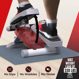 Nordic Lifting Mini Stepper & Stair Climber – White – Compact Fitness Stepper w/Resistance Bands, LCD Monitor, 330LB Weight Limit – Home Leg & Thigh Workout Machine