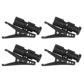 HARFINGTON 4pcs Headphone Wire Clips 1.42" Length Small Headset Cable Clamp Earphone Earplugs Cable Clothing Clip Earpiece Clamp Microphone Cord Hooks for 2-4mm Dia Round Wire, Black
