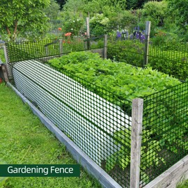 Plastic Garden Fence Animal Barrier: Ohuhu 4'x50'/7.5LBs Heavy Duty Reusable Netting Safety Fences Roll with Zip Ties, Durable Temporary Pool Fence Snow Fencing for Deer Rabbit Chicken Dog Poultry