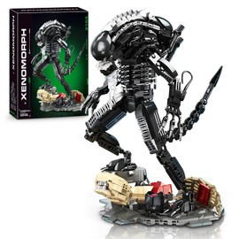 HIGH GODO Alien Mech Xenomorph Warrior Building Sets for Adult, Horror Action Figure Toy with Base,Gifts for Boys Aged 8-14, Perfect for Birthdays Christmases Halloweens, 882 Pieces