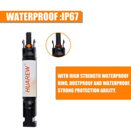 HUAREW 20A Waterproof in-Line Solar Fuse Holder,PV Inline Fuse Holders 20 Amp for Solar Panel and Solar Controller, Black,with Fuse