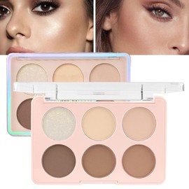 evpct 6 Colors Face Contour and Highlight Palette Face Contouring Makeup Kit for Beginners Cream Contour Palette for Mature Skin Cream Foundation Concealer Bronzer Powder Highlighter Makeup Palette