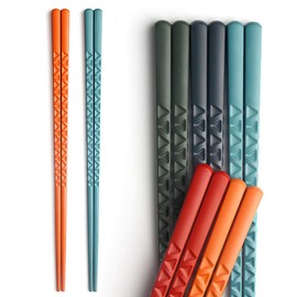 Chopsticks, 5 Pairs Reusable Chopsticks Dishwasher Safe, 9.5 Inch Fiberglass Chopsticks Reusable Set Dishwasher Safe Non-Slip Chop Sticks Set Japanese Style Chop Sticks