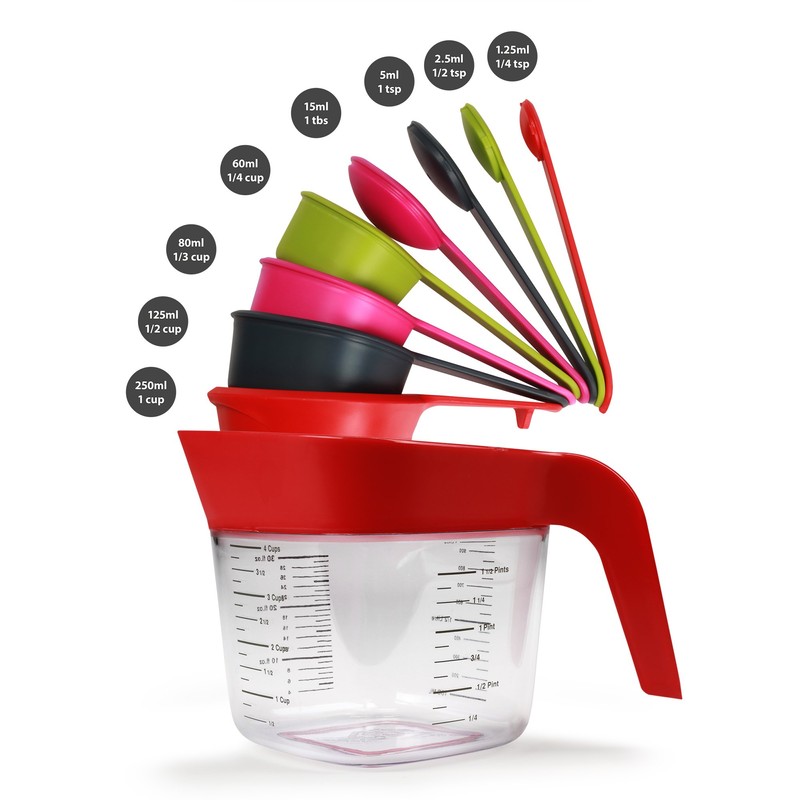 Zeal L207R Stack and Store Measuring Jug Set with Cups