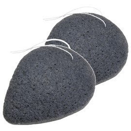 The Face Shop Daily Beauty Tools Charcoal Konjac Cleansing Puff, 2 pieces / 더페이스샵 데일리 뷰티툴즈 숯곤약 클렌징 퍼프, 2개