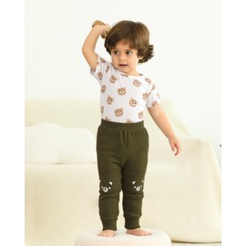 SUNNY PIGGY Baby Boy Clothes Infant Newborn Boy's Outfits Clothing Romper Short Sleeve 3PC Set Gift 0 to 18 Months