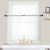 OVZME White Sheer Curtains 36 Inch Length Kitchen Tiers Short