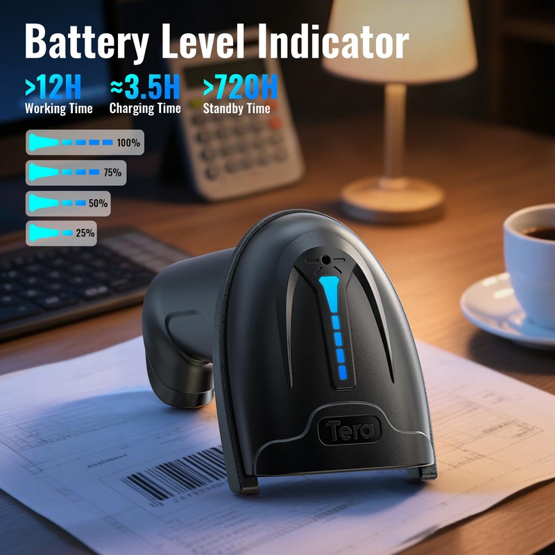 Tera 1D 2D QR Barcode Scanner Wireless and Wired with