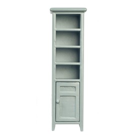 Melody Jane Dollhouse Tall Narrow Grey Space Saving Bathroom Cabinet Miniature Furniture