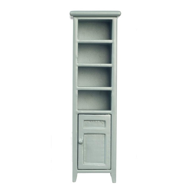 Melody Jane Dollhouse Tall Narrow Grey Space Saving Bathroom Cabinet