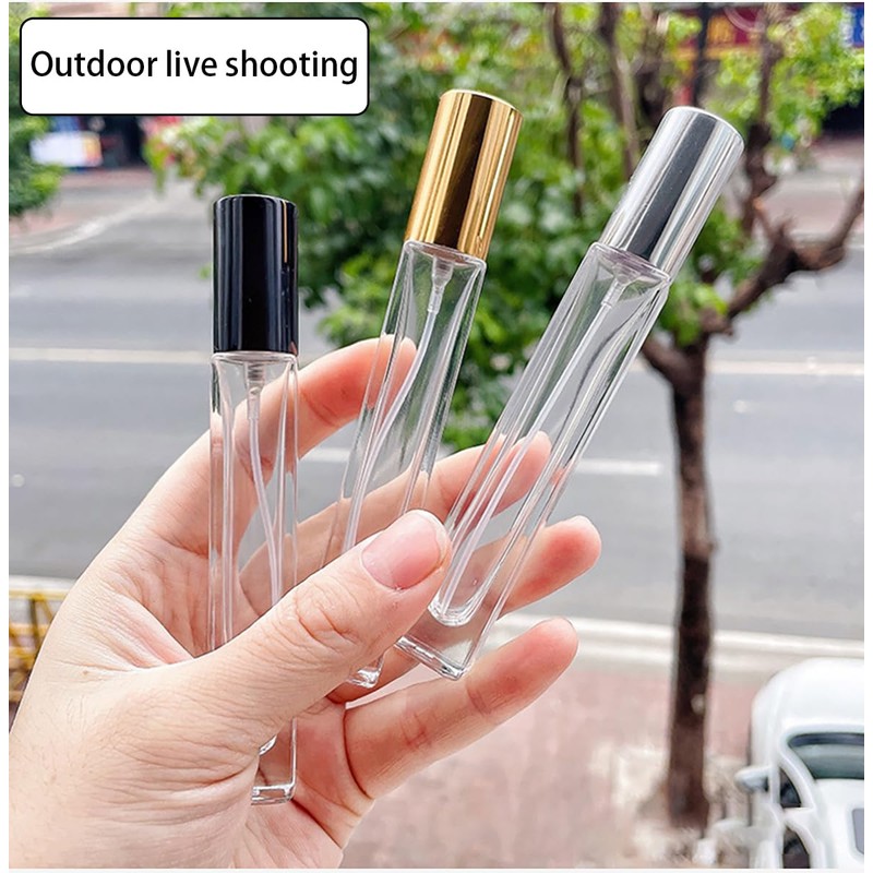 Sndperiexam 4 Pcs 10ML Travel Refillable Glass Mini Perfume Bottles,