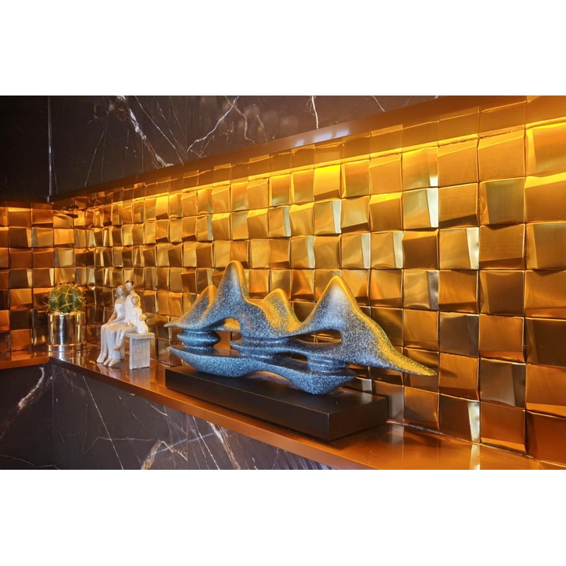 Elephantile 5 Sheets Gold Tiles Metal Mosaic Wall Backsplash Tile