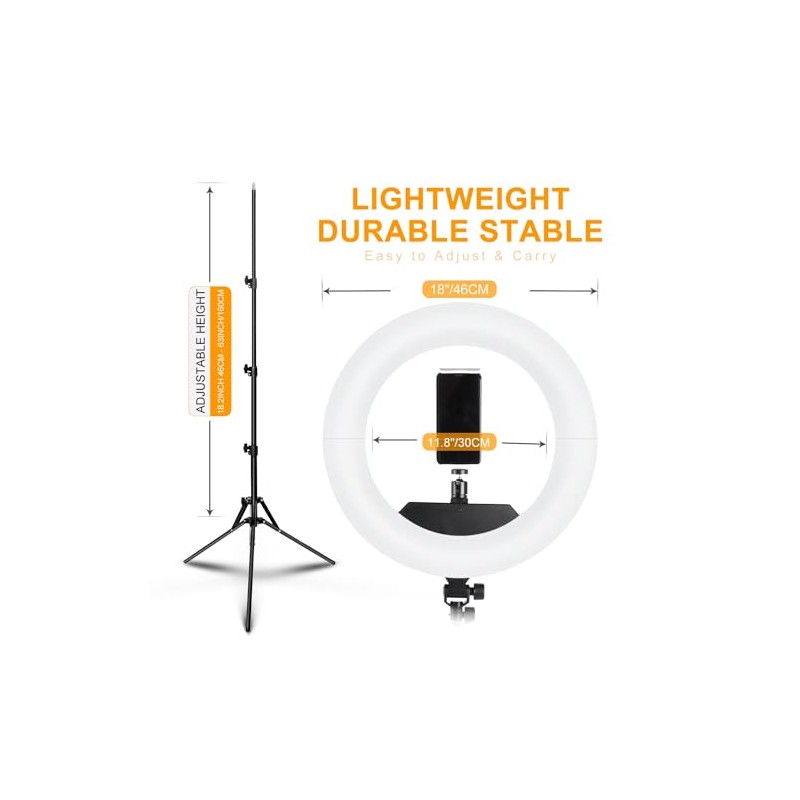 Large Ring Light with 72" Tripod Stand, (White, 13)